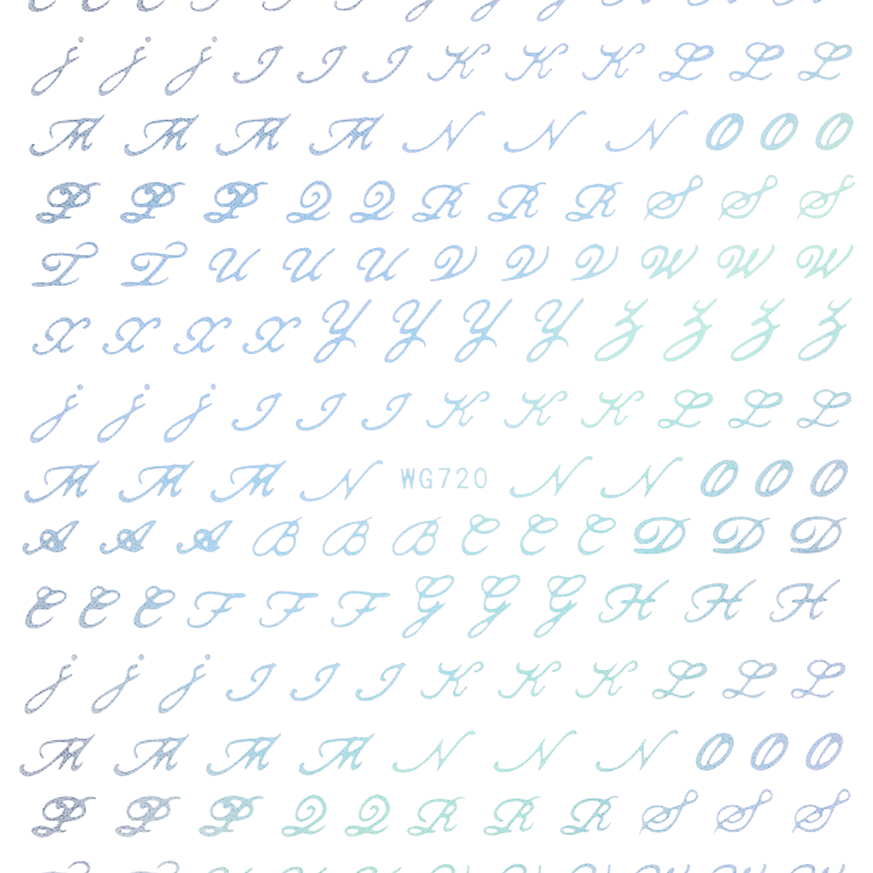 Fancy Cursive Letters Nail Art Stickers - Bio Seaweed Gel USA