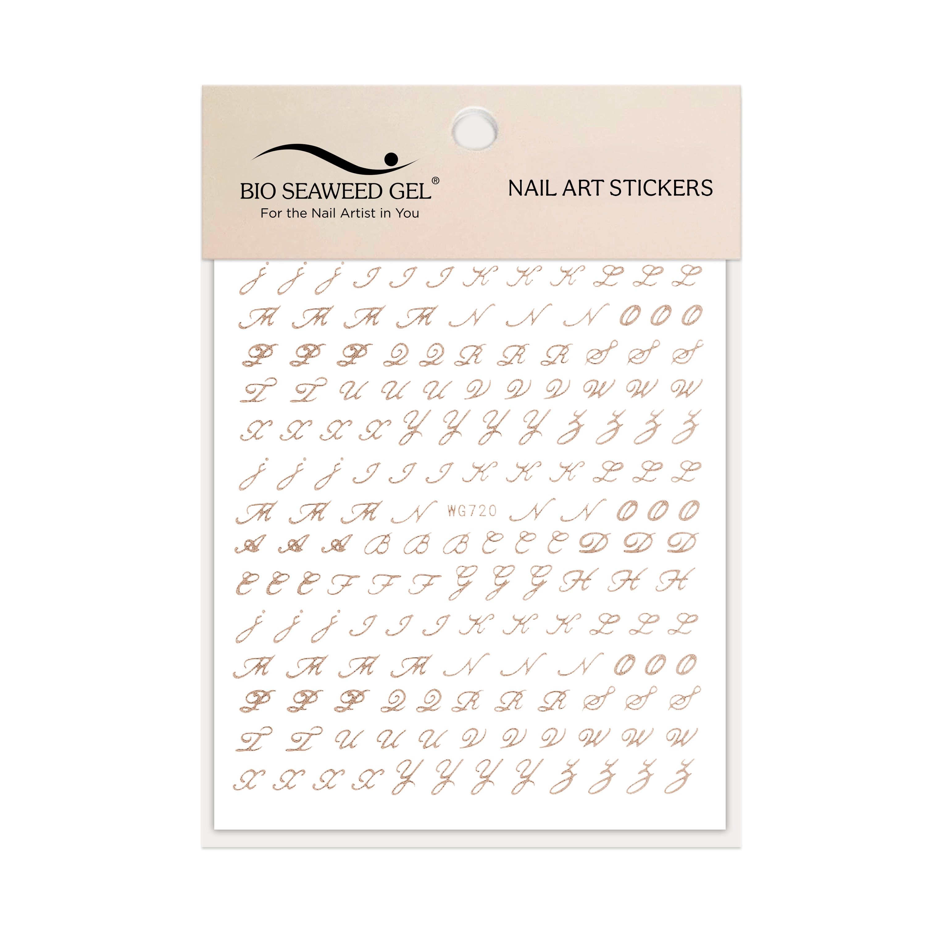 Fancy Cursive Letters Nail Art Stickers - Bio Seaweed Gel USA