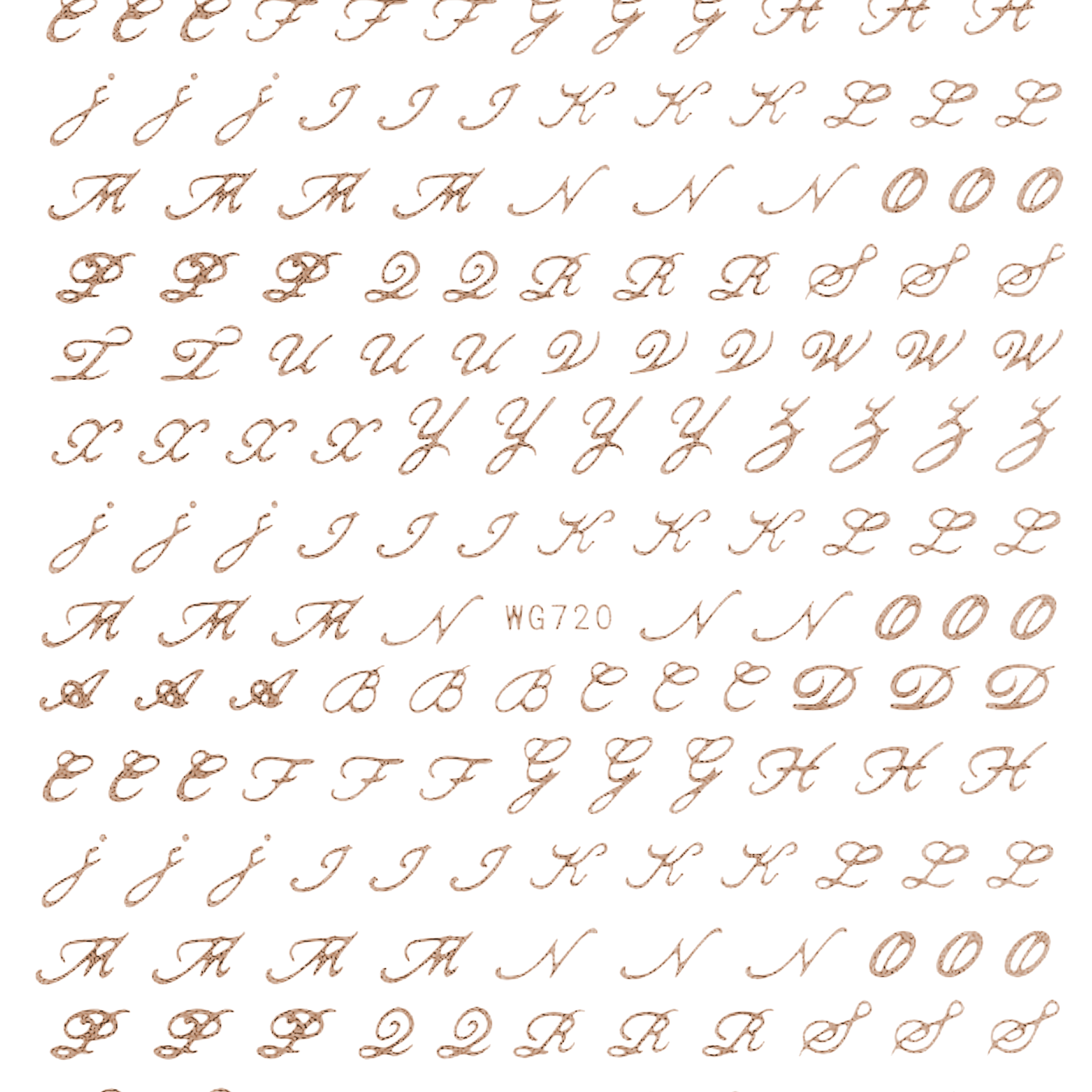 Fancy Cursive Letters Nail Art Stickers - Bio Seaweed Gel USA