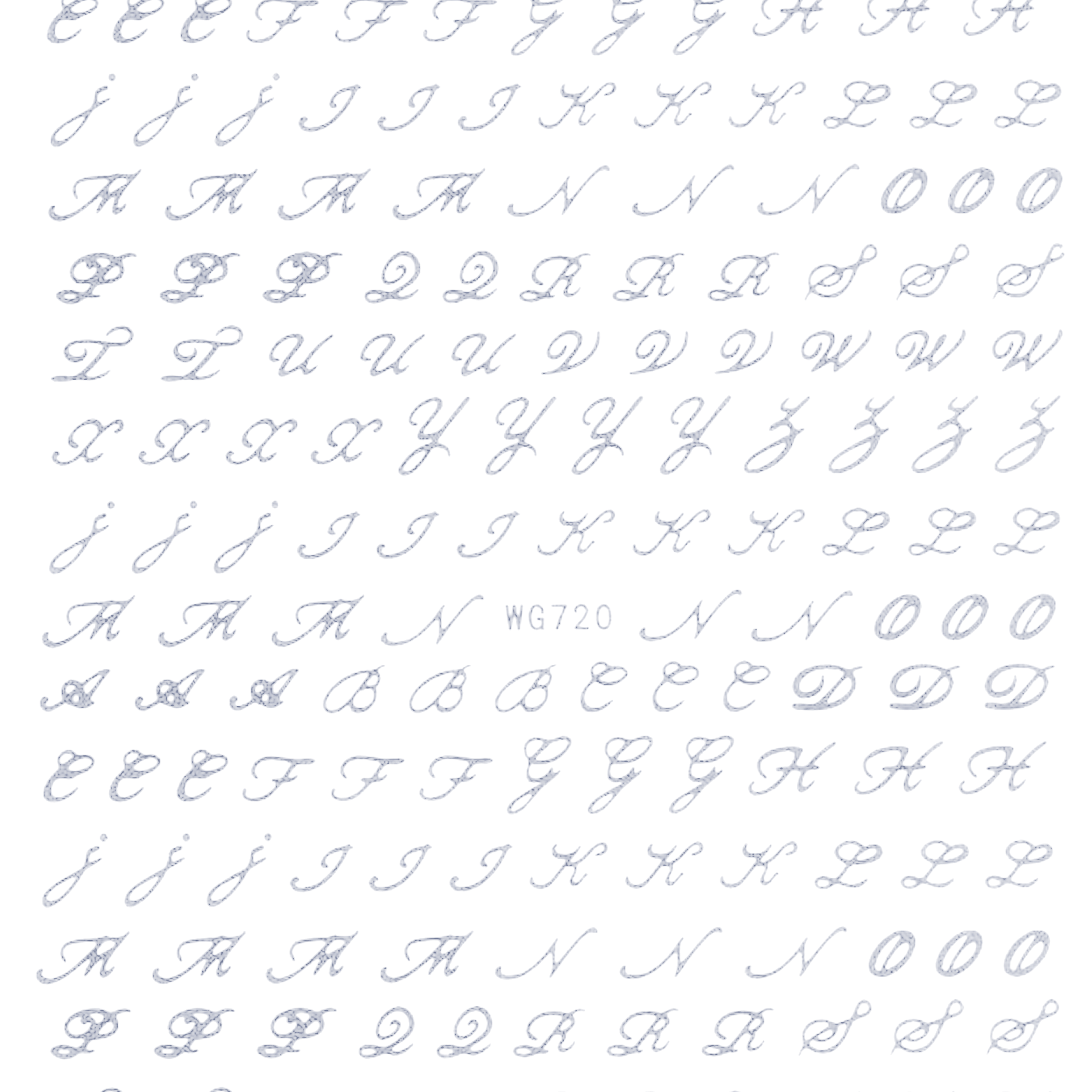 Fancy Cursive Letters Nail Art Stickers - Bio Seaweed Gel USA